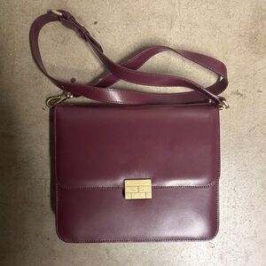 Frame Burgundy/ Purple Leather Crossbody Bag